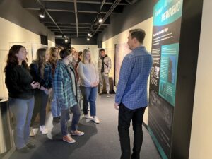 Students on exhibit tour